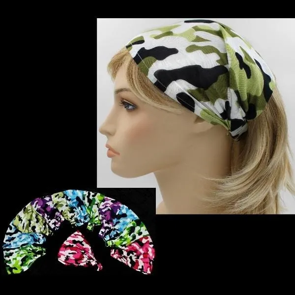 12 Camouflage Elastic Bandana-Headbands (97 cents each)