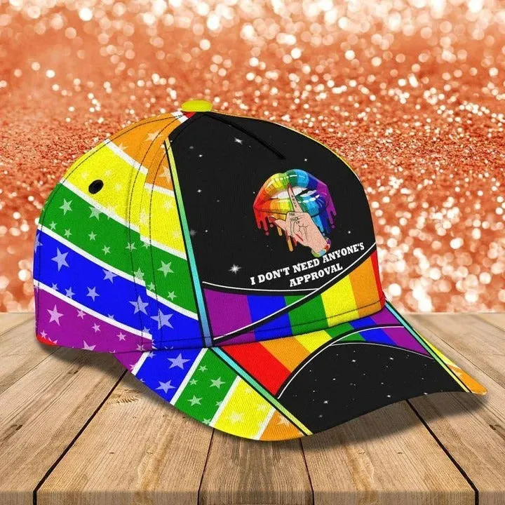 3D Baseball Cap For Gay Man, Couple Lesbian Pride Accessories, I Don't Need Anyone's Approval Baseball Cap Hat