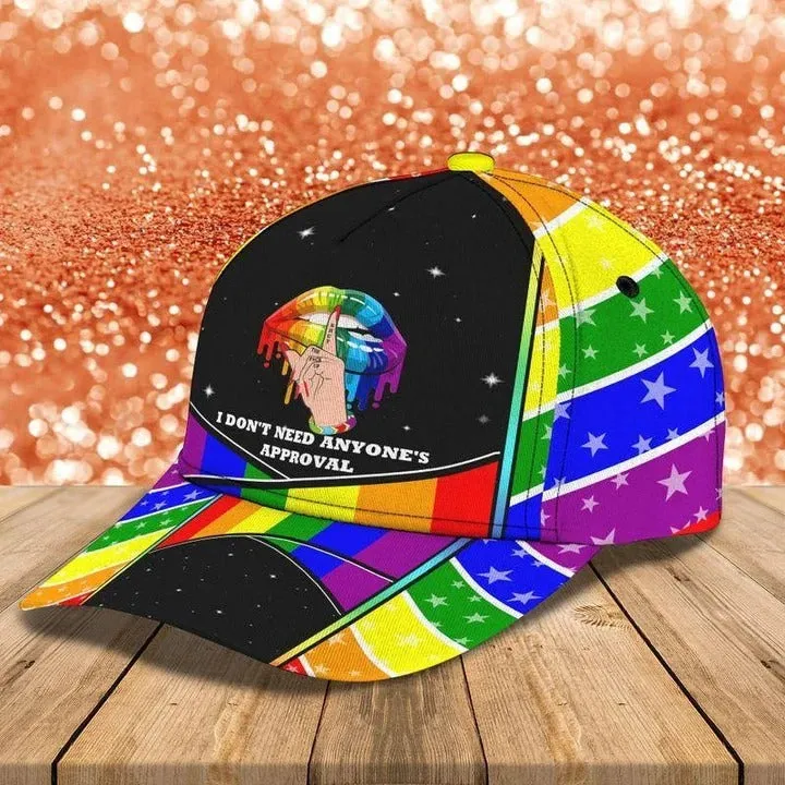 3D Baseball Cap For Gay Man, Couple Lesbian Pride Accessories, I Don't Need Anyone's Approval Baseball Cap Hat