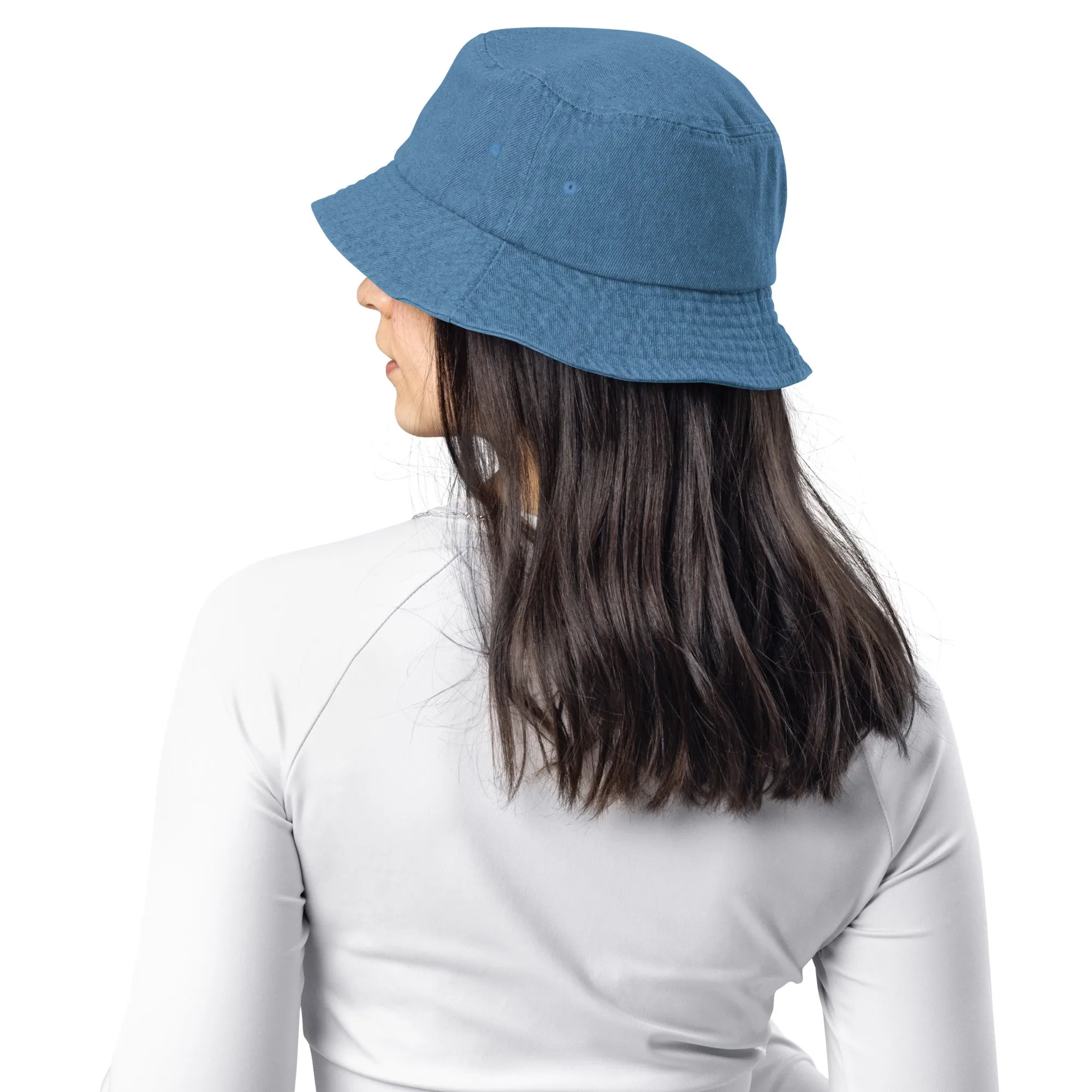 Adorable Unique Embroidered Denim Bucket Hat