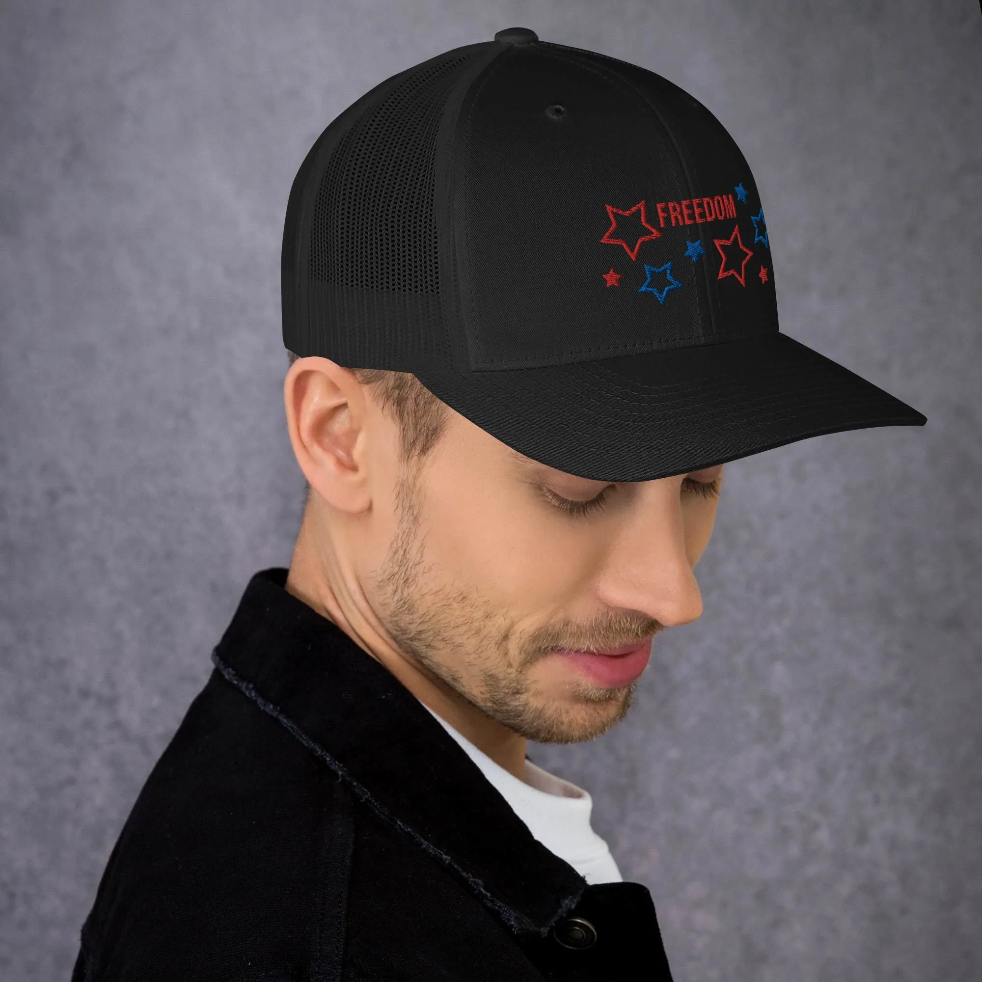 Adult Trucker Cap in Black “Freedom”