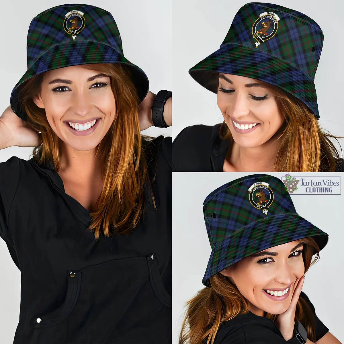 Baird Tartan Bucket Hat with Family Crest