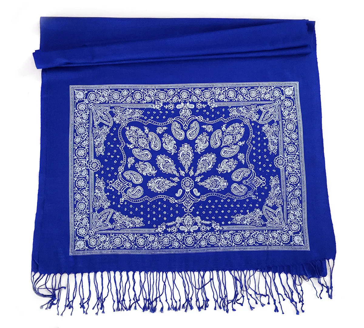 Bandana Print scarf. Linen weave pashmina