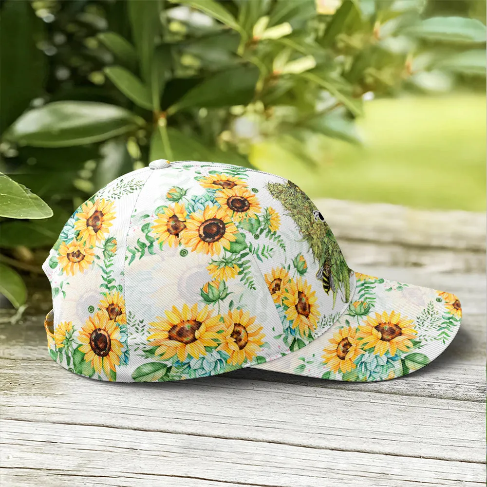 Bee happy Sunflower Pattern Baseball Cap Coolspod