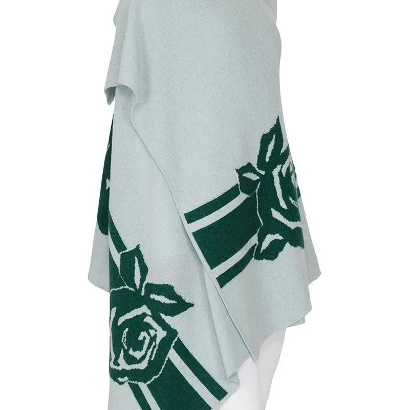   Beryll Flower Cashmere Wrap Scarf | Winter Green