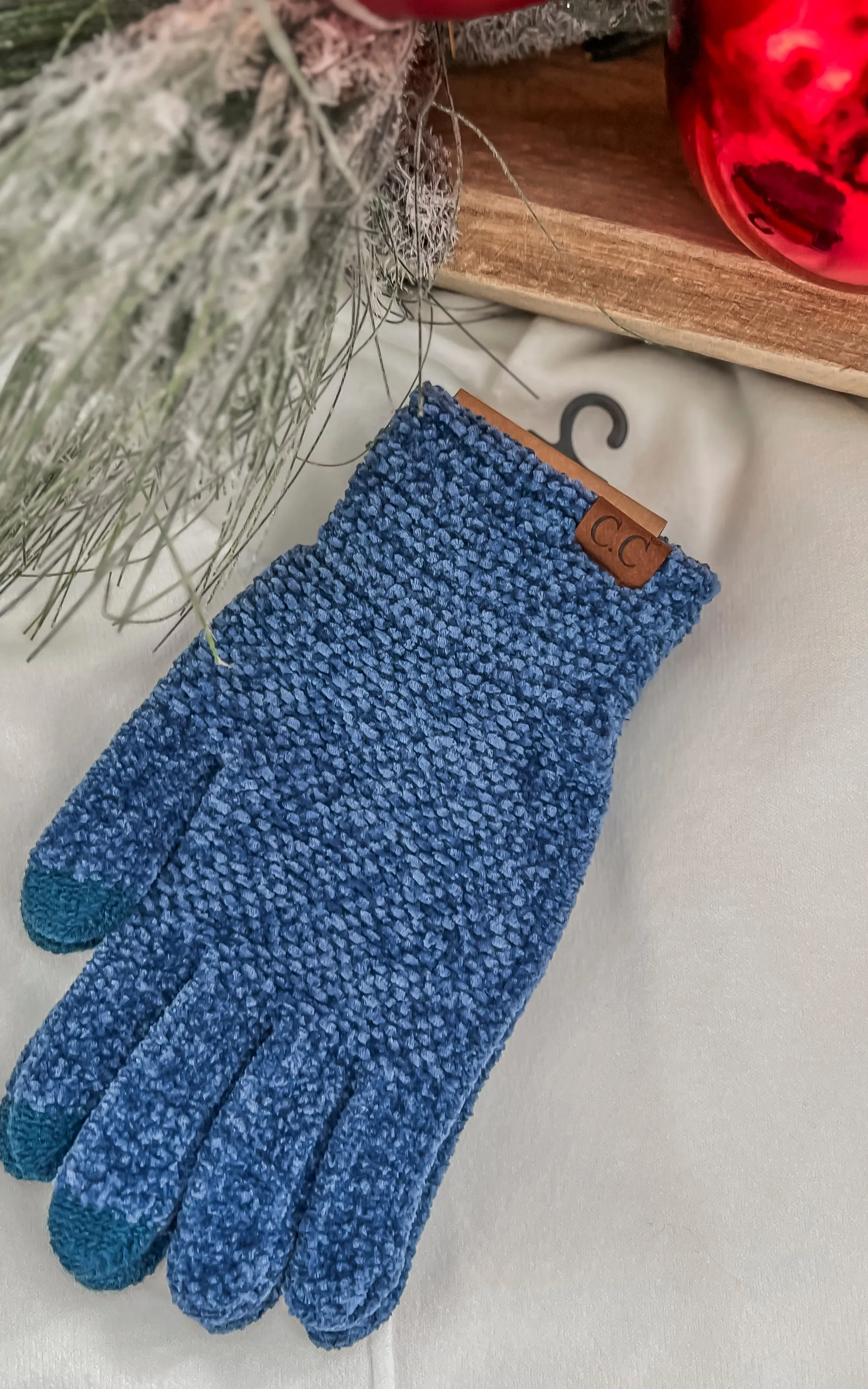 BLACK FRIDAY DEAL: C.C. Dark Denim Chenille Touchscreen Gloves