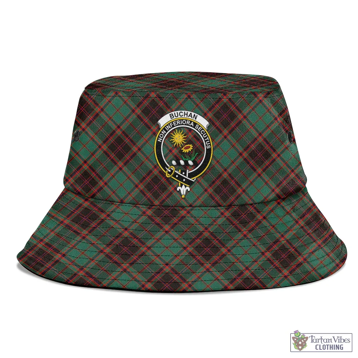 Buchan Ancient Tartan Bucket Hat with Family Crest