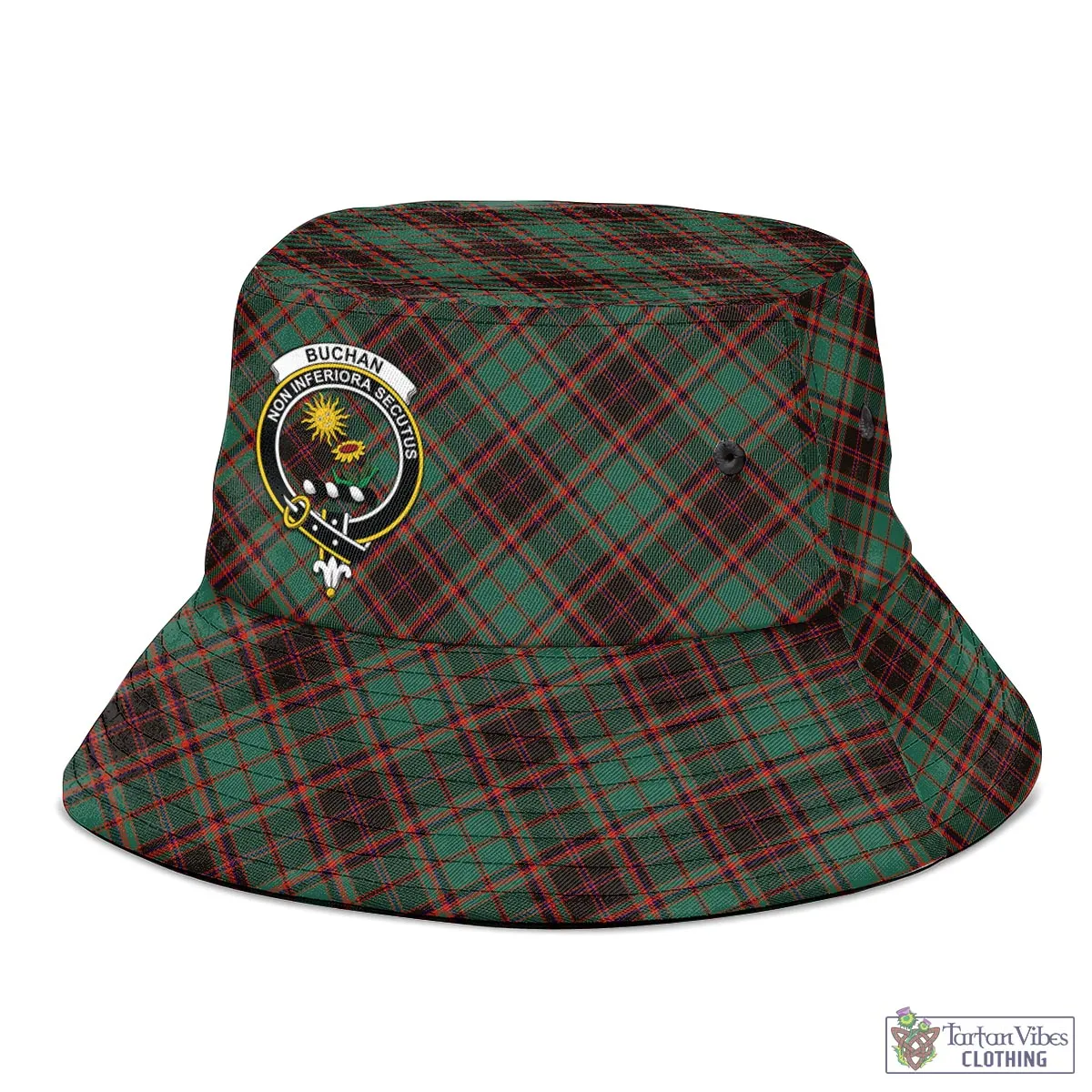 Buchan Ancient Tartan Bucket Hat with Family Crest