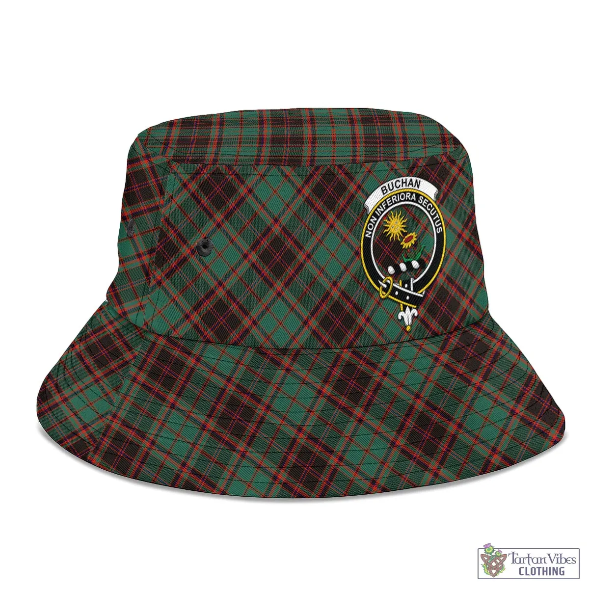 Buchan Ancient Tartan Bucket Hat with Family Crest