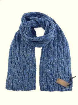 Cable and Rib Scarf – Denim - Fisherman Out of Ireland