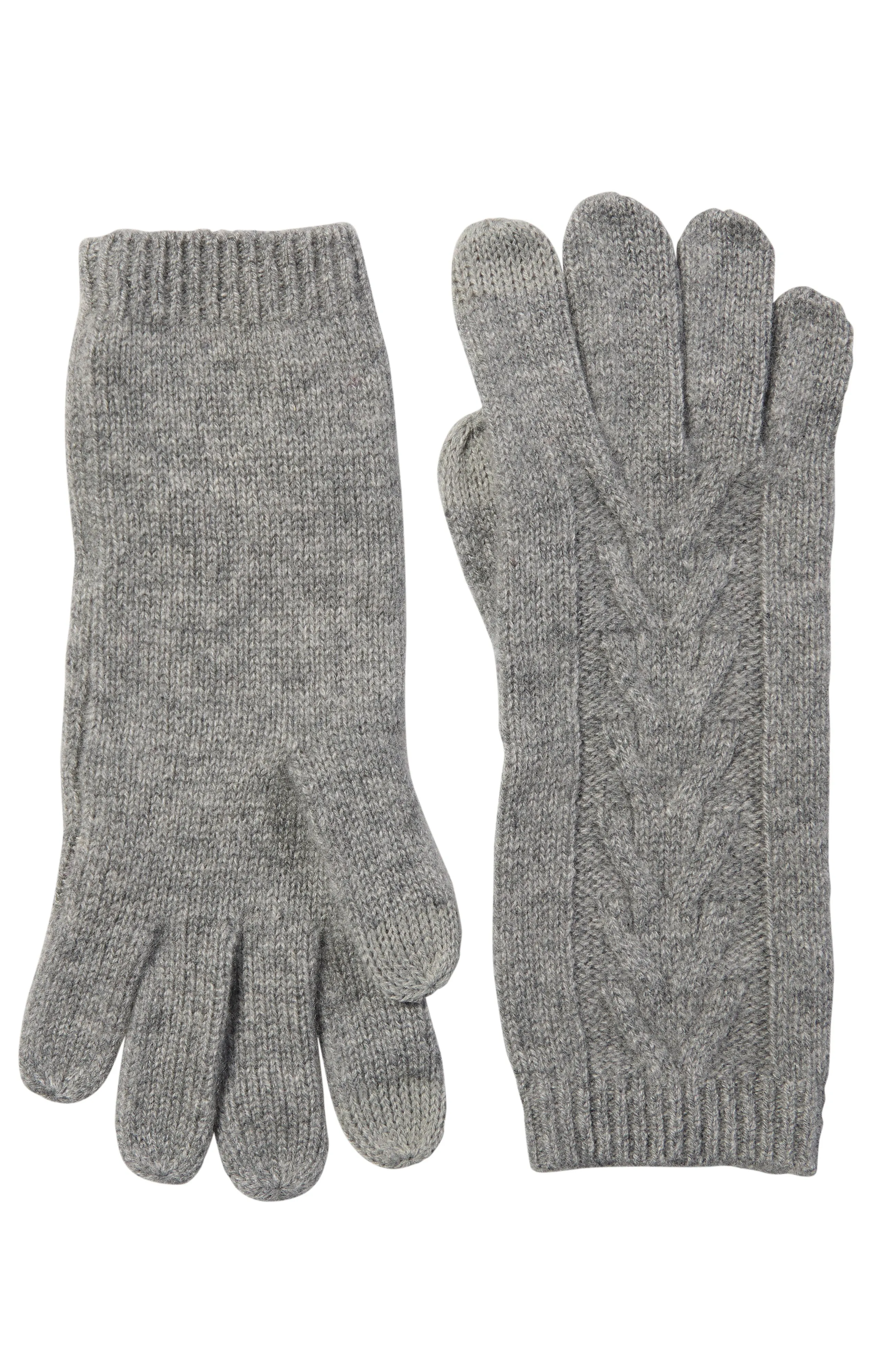 CASHMERE LATTICE KNIT GLOVE WITH TOUCH TECH