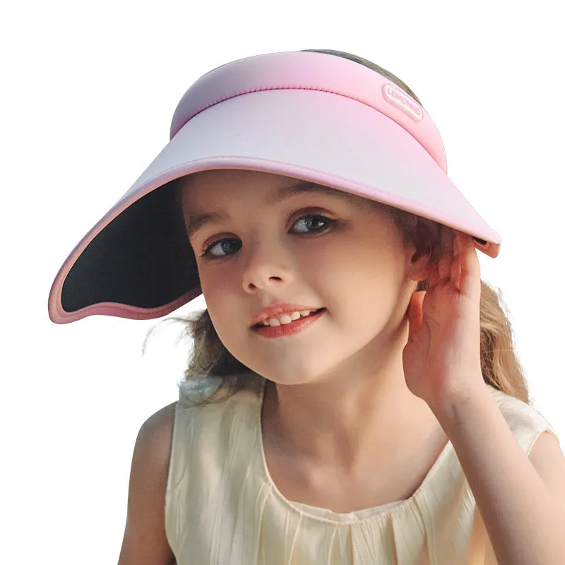 children's sun protection hat summer girls sun protection UV protection girl empty top hat children's sun hat