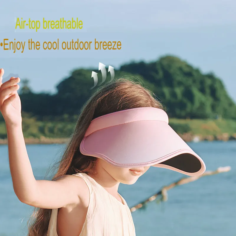 children's sun protection hat summer girls sun protection UV protection girl empty top hat children's sun hat