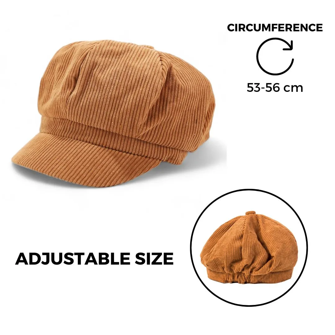 Chokore Corduroy Beret Cap (Brown)