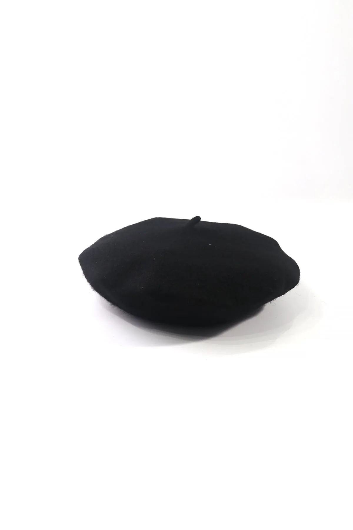 Classic Wool Beret in Black