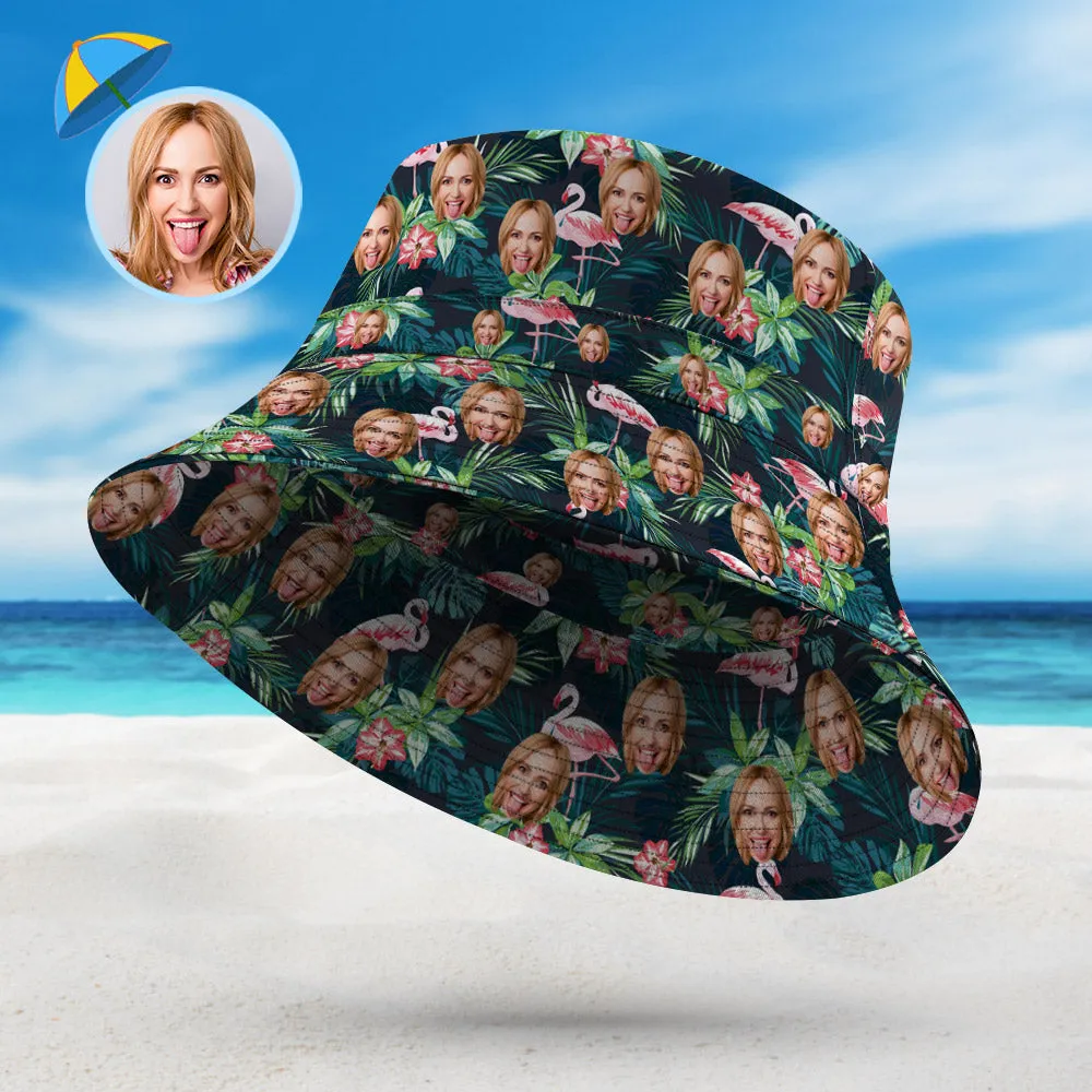 Custom Face Hawaiian Style Bucket Hat Double-Side-Wear Reversible Fisherman Hat