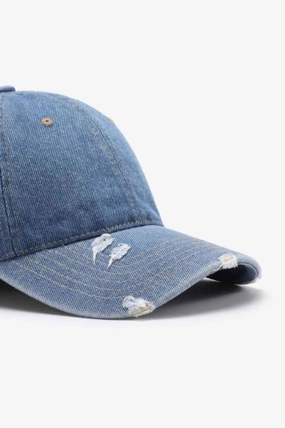 Distressed Cotton Baseball Cap - Adjustable Fit