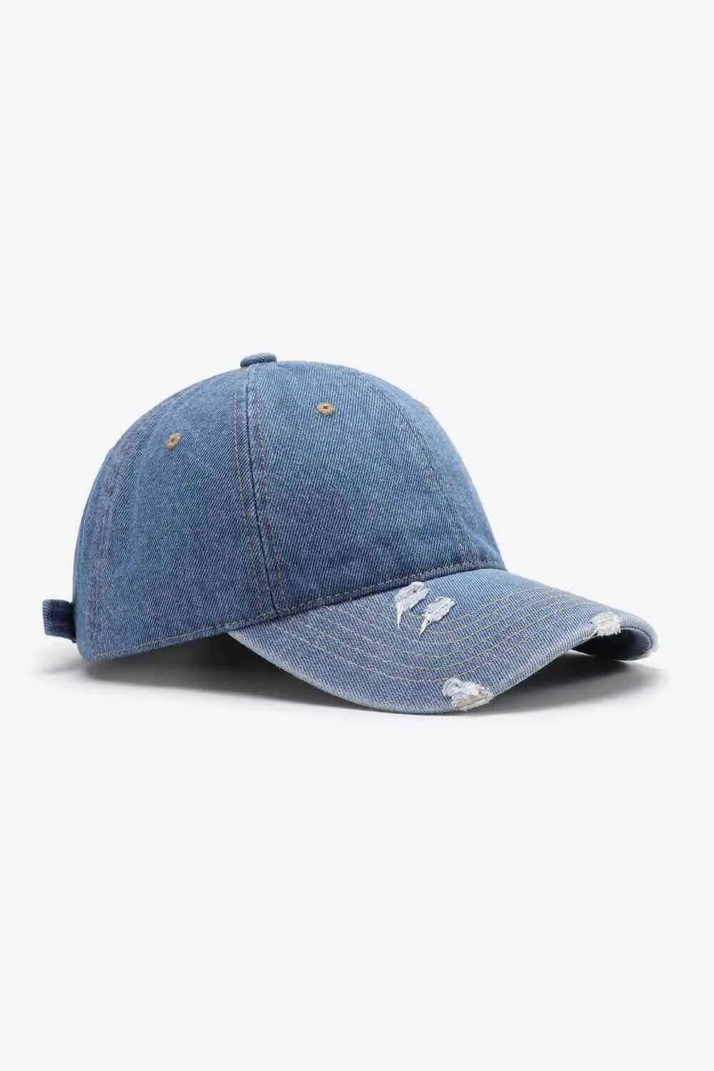 Distressed Cotton Baseball Cap - Adjustable Fit