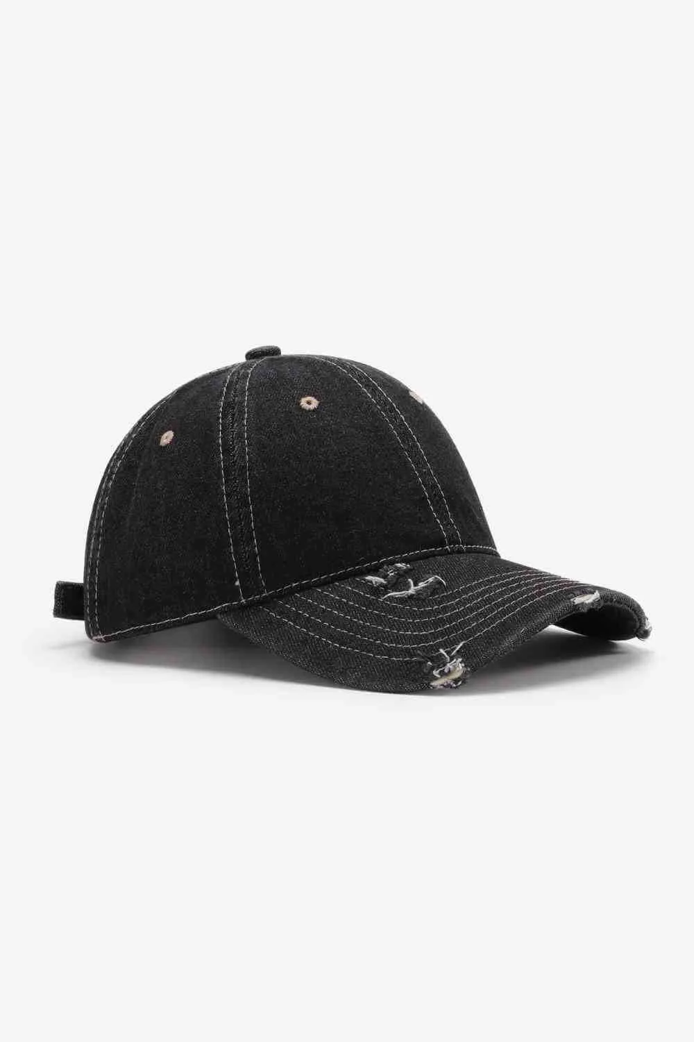 Distressed Cotton Baseball Cap - Adjustable Fit