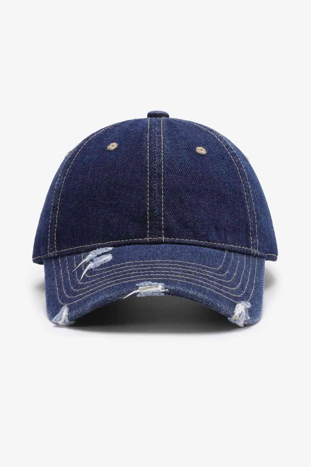 Distressed Cotton Baseball Cap - Adjustable Fit