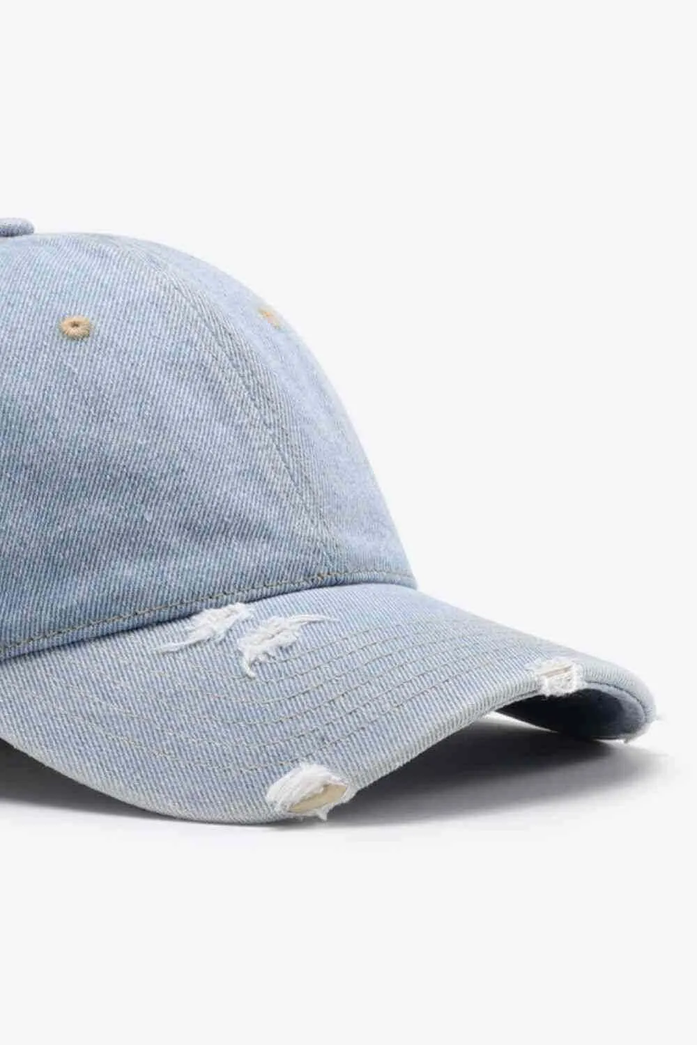 Distressed Cotton Baseball Cap - Adjustable Fit