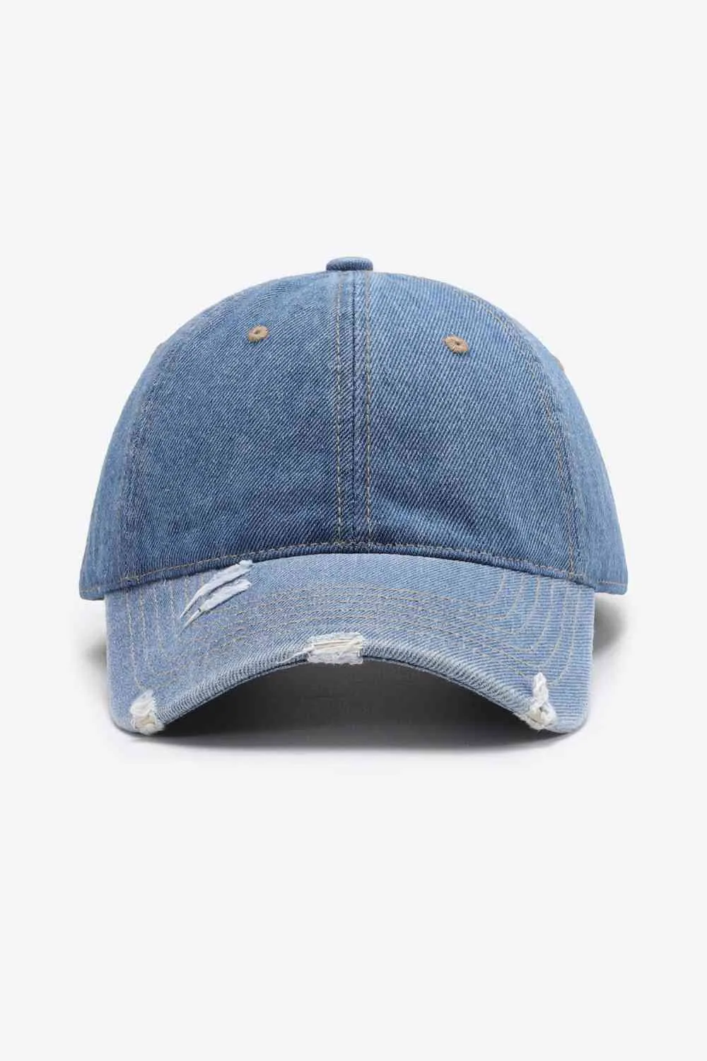 Distressed Cotton Baseball Cap - Adjustable Fit