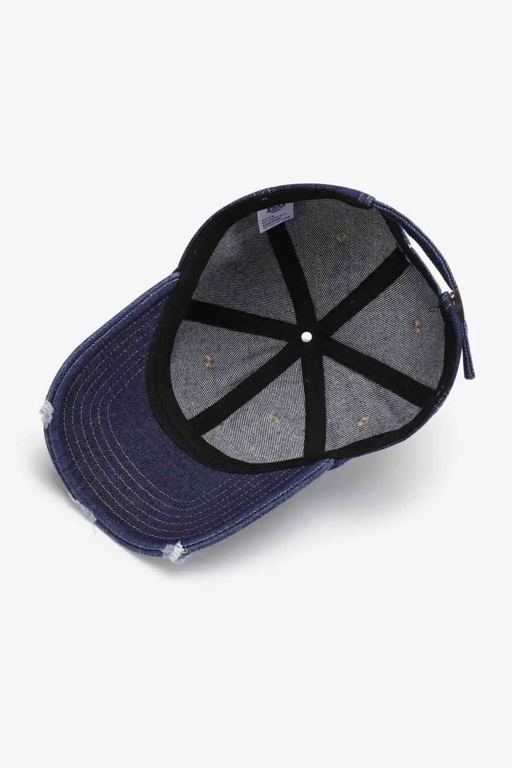 Distressed Cotton Baseball Cap - Adjustable Fit