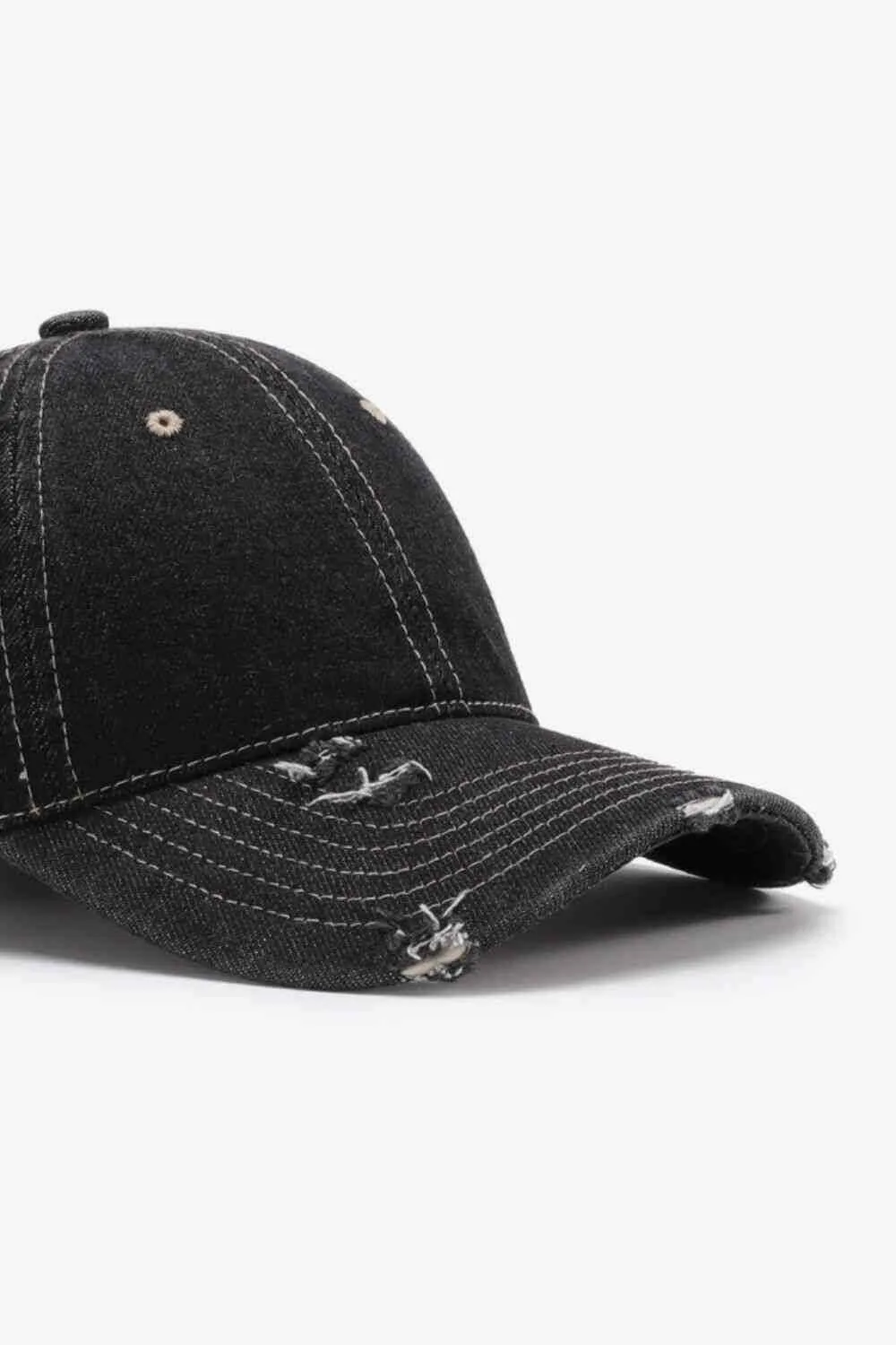 Distressed Cotton Baseball Cap - Adjustable Fit