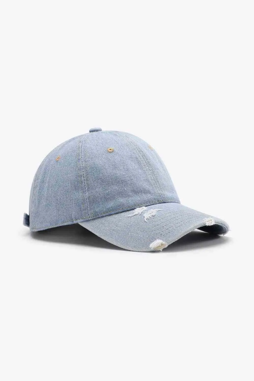 Distressed Cotton Baseball Cap - Adjustable Fit