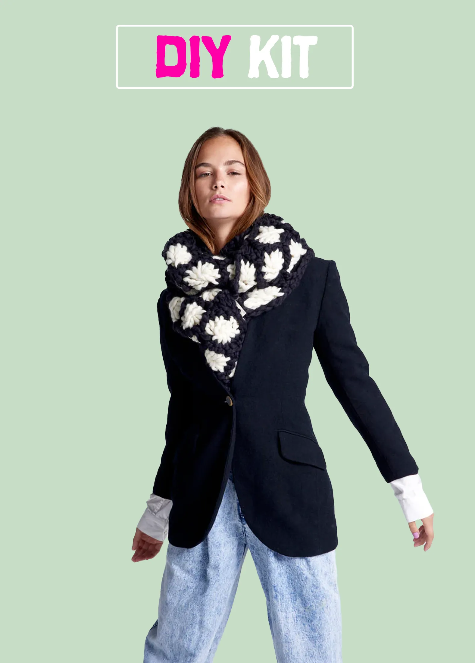 DIY Kit - Aster Flower Scarf - Merino No. 5