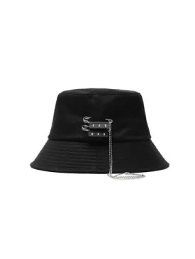 [DXOH] Seasonless DXOH PIN BUCKET HAT [BLACK]