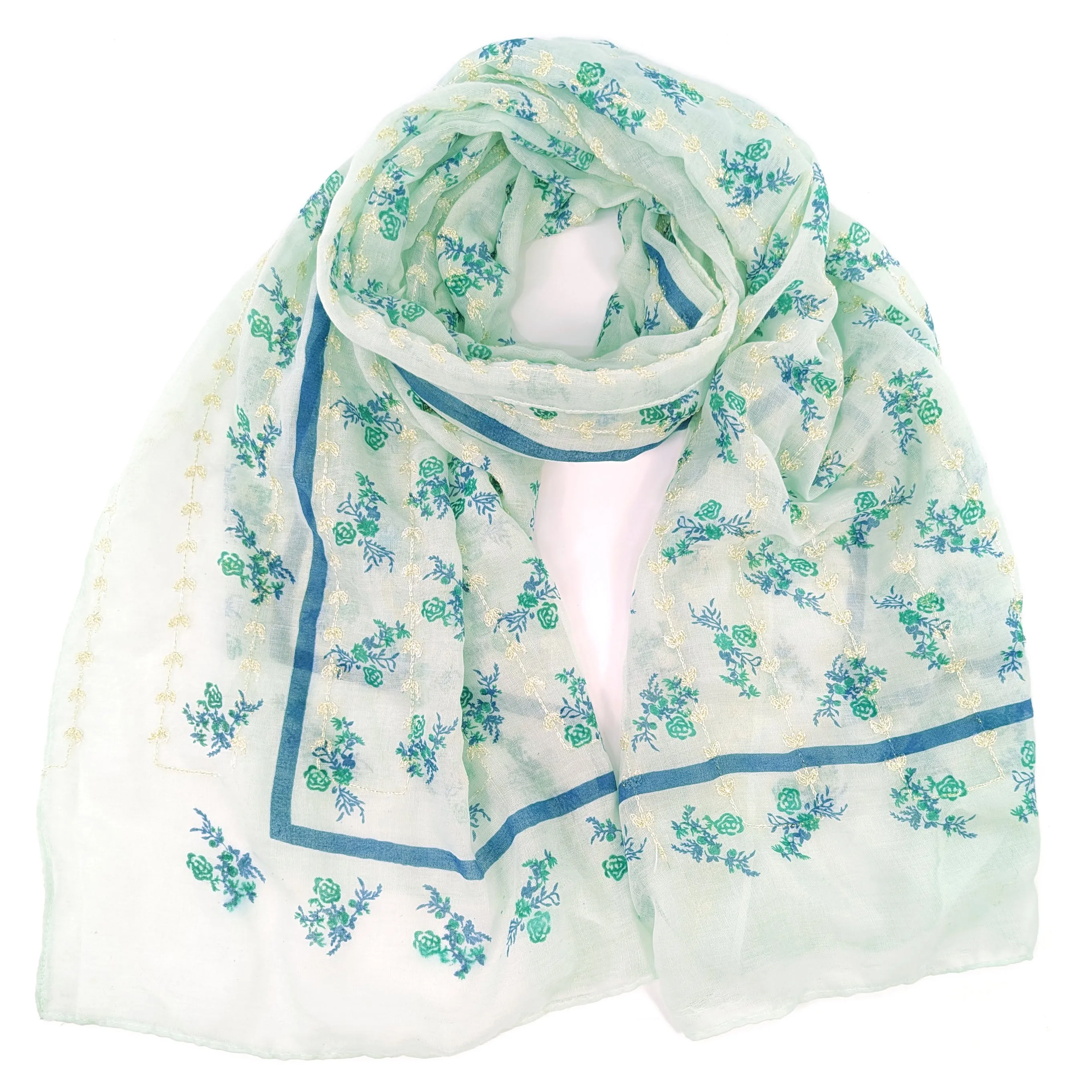 Embroidered Flower Ladies Fashion Scarf