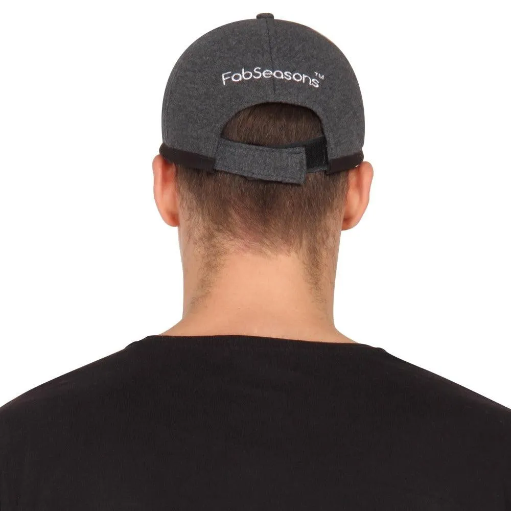 Fabseasons Plain Dark Grey Cotton Unisex Adjustable Size Summer Cap