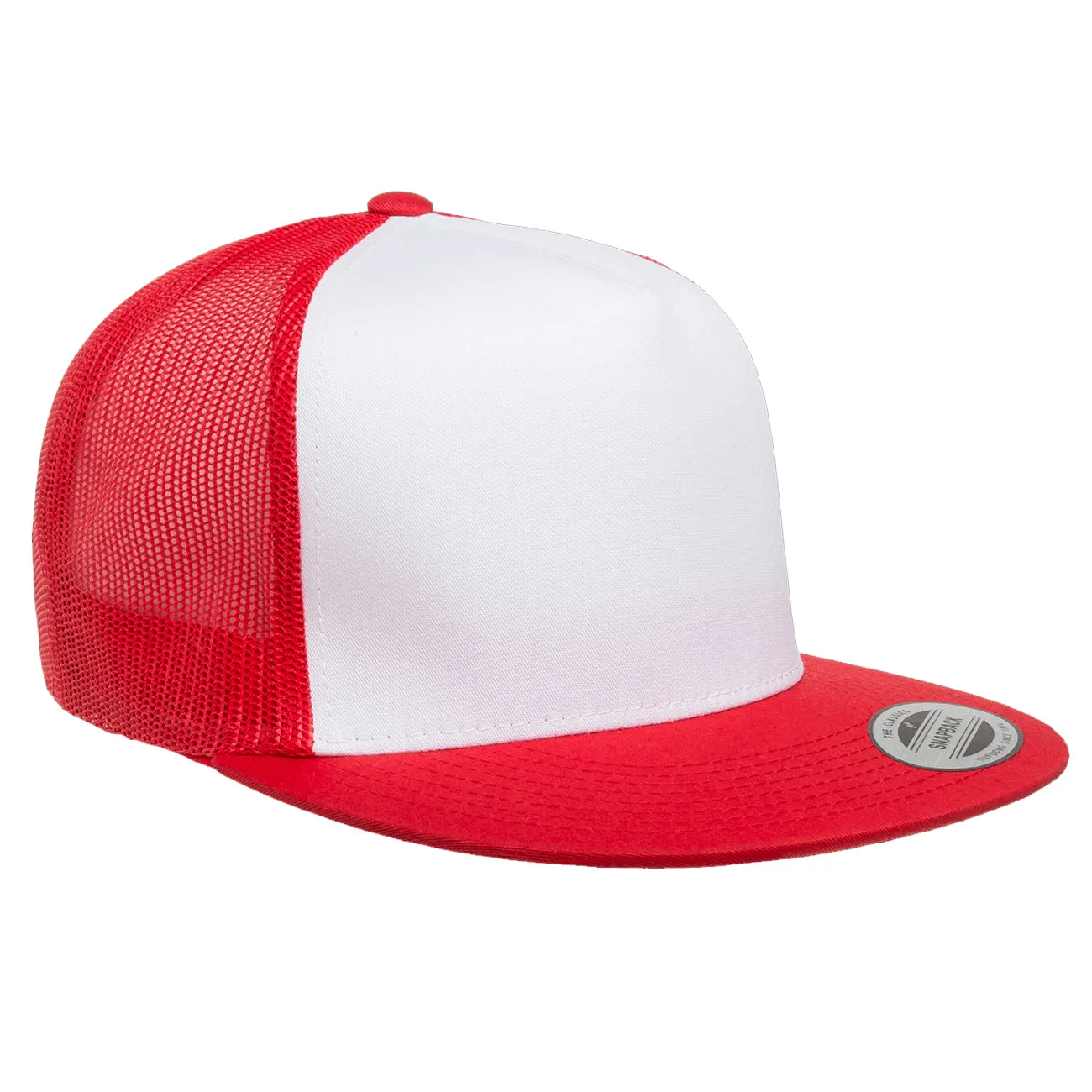 Flexfit Yupoong Classic White Front Panel Adjustable Trucker Cap