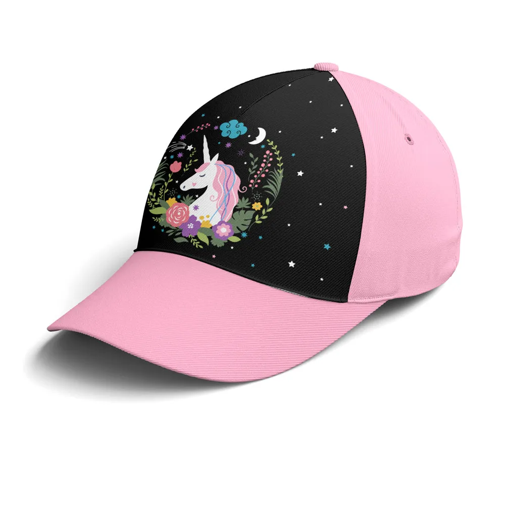 Floral Dreamy Unicorn Baseball Cap For Fantasy Creatures Lovers Coolspod