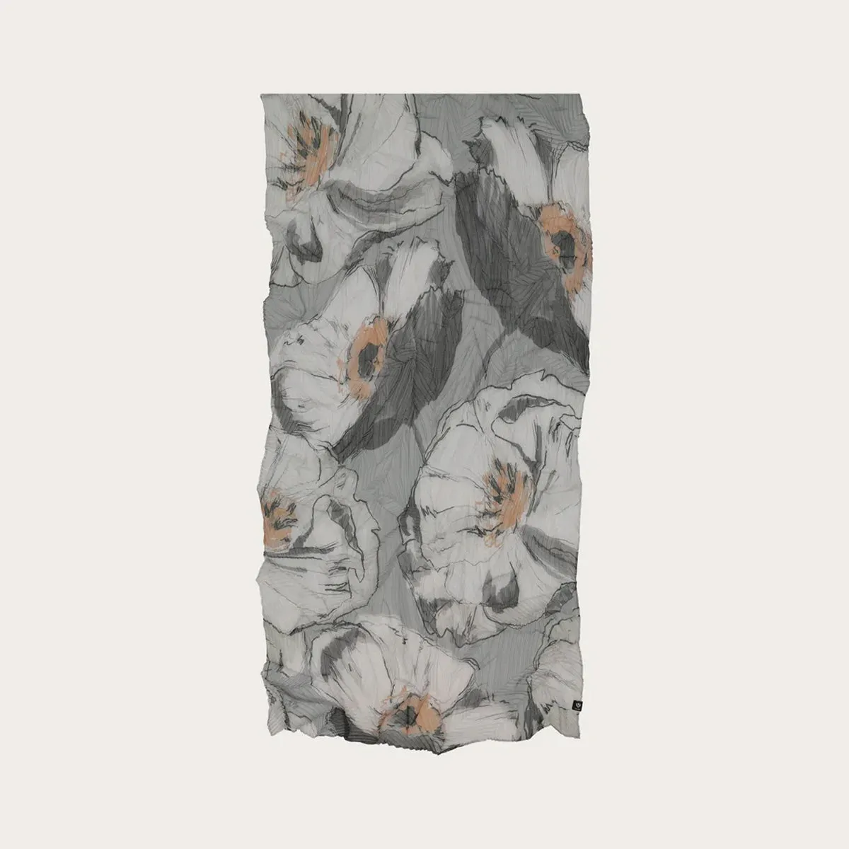 Floral Print Crepe Scarf