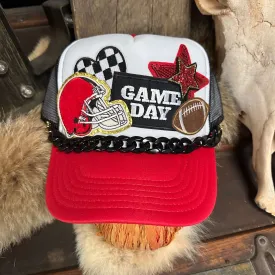 Game Day Red Back & White Custom Trucker Hat