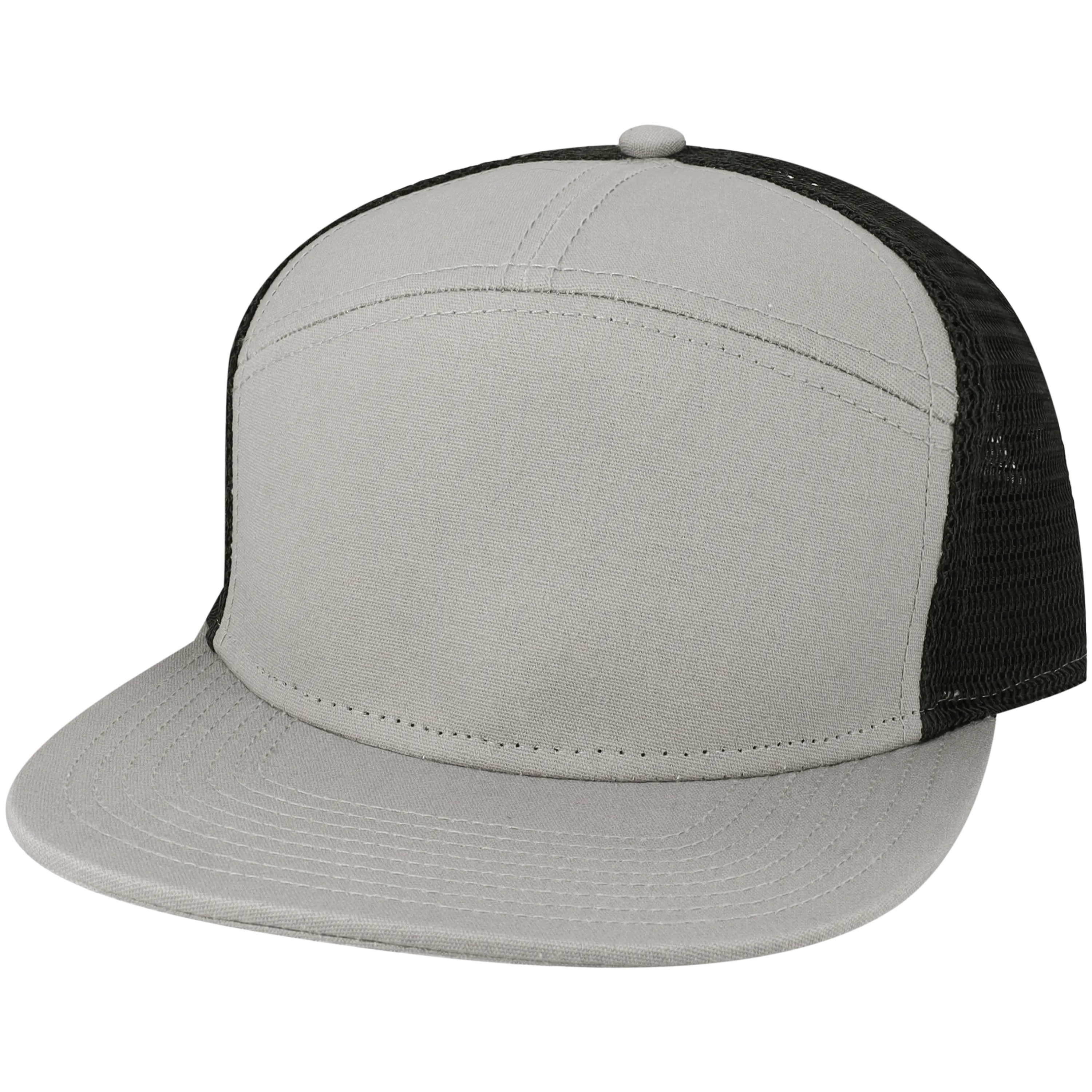 H7FB Hopback 7-Panel Flat Brim Trucker Hat