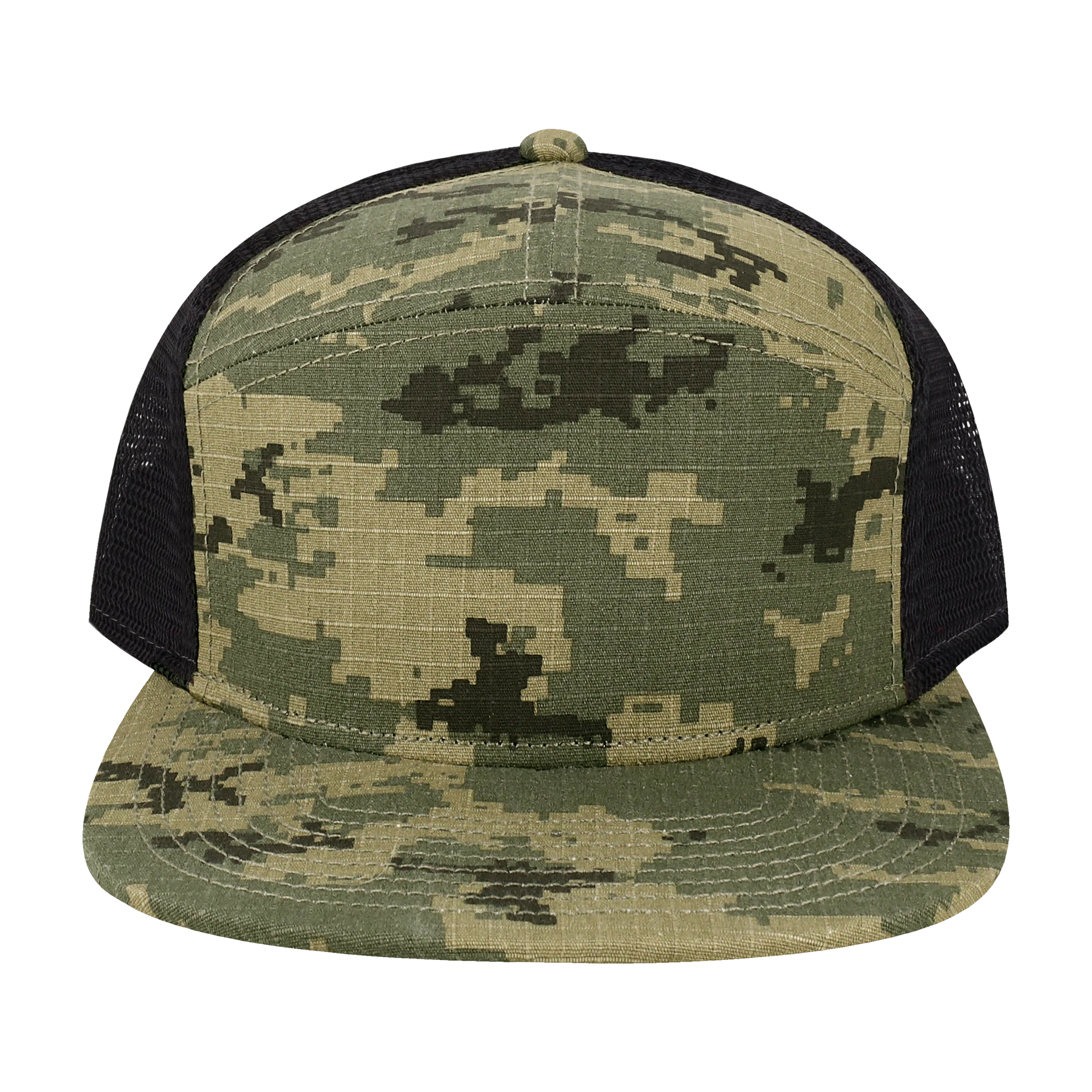 H7FB Hopback 7-Panel Flat Brim Trucker Hat