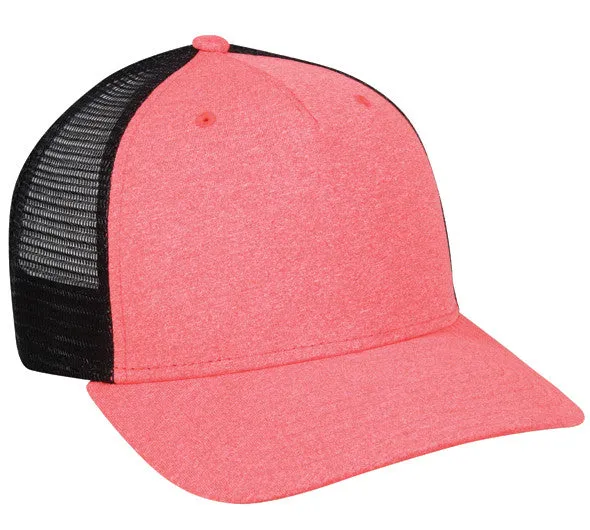 Heathered 5 Panel Mesh Back Cap