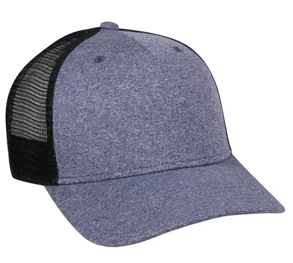 Heathered 5 Panel Mesh Back Cap