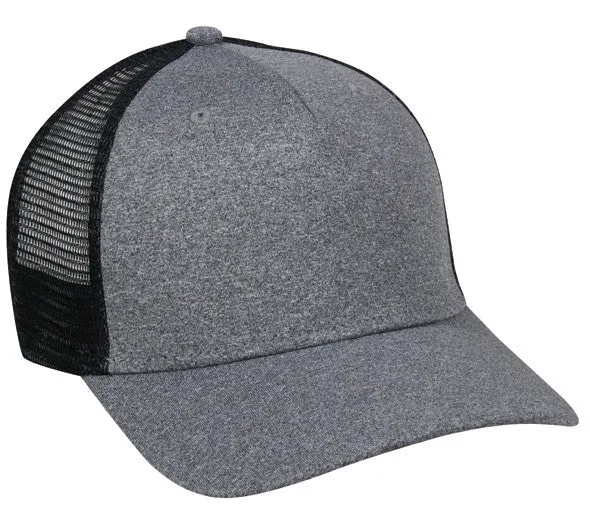 Heathered 5 Panel Mesh Back Cap