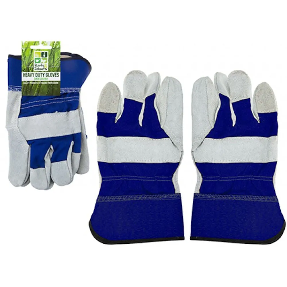 Heavy Duty Suede Leather Gloves - Durable Protection Tough Jobs Comfortable Fit