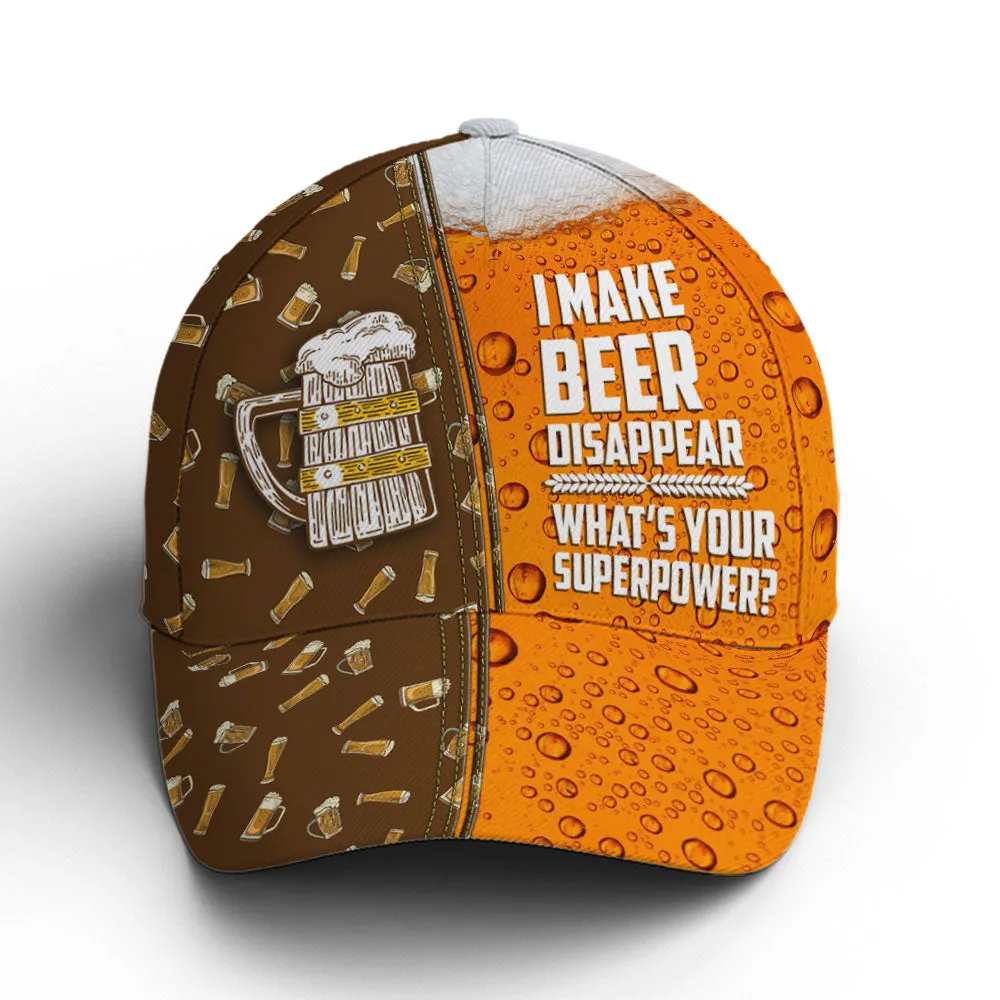 I Make Beer Disappear Funny Baseball Cap Coolspod