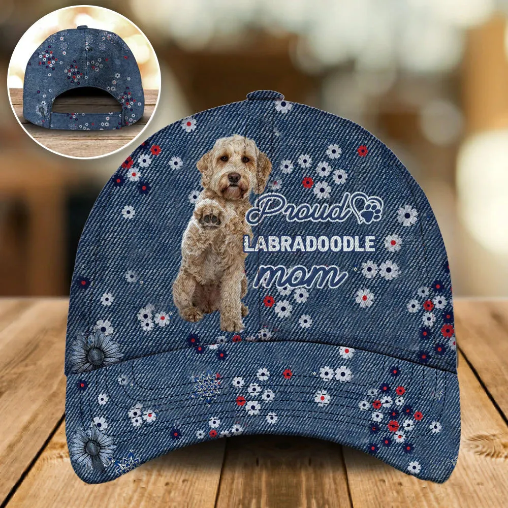 Labradoodle In Baseball Cap Hat, Cap Hat For Mom, Dog Cap Hat Flower Pattern