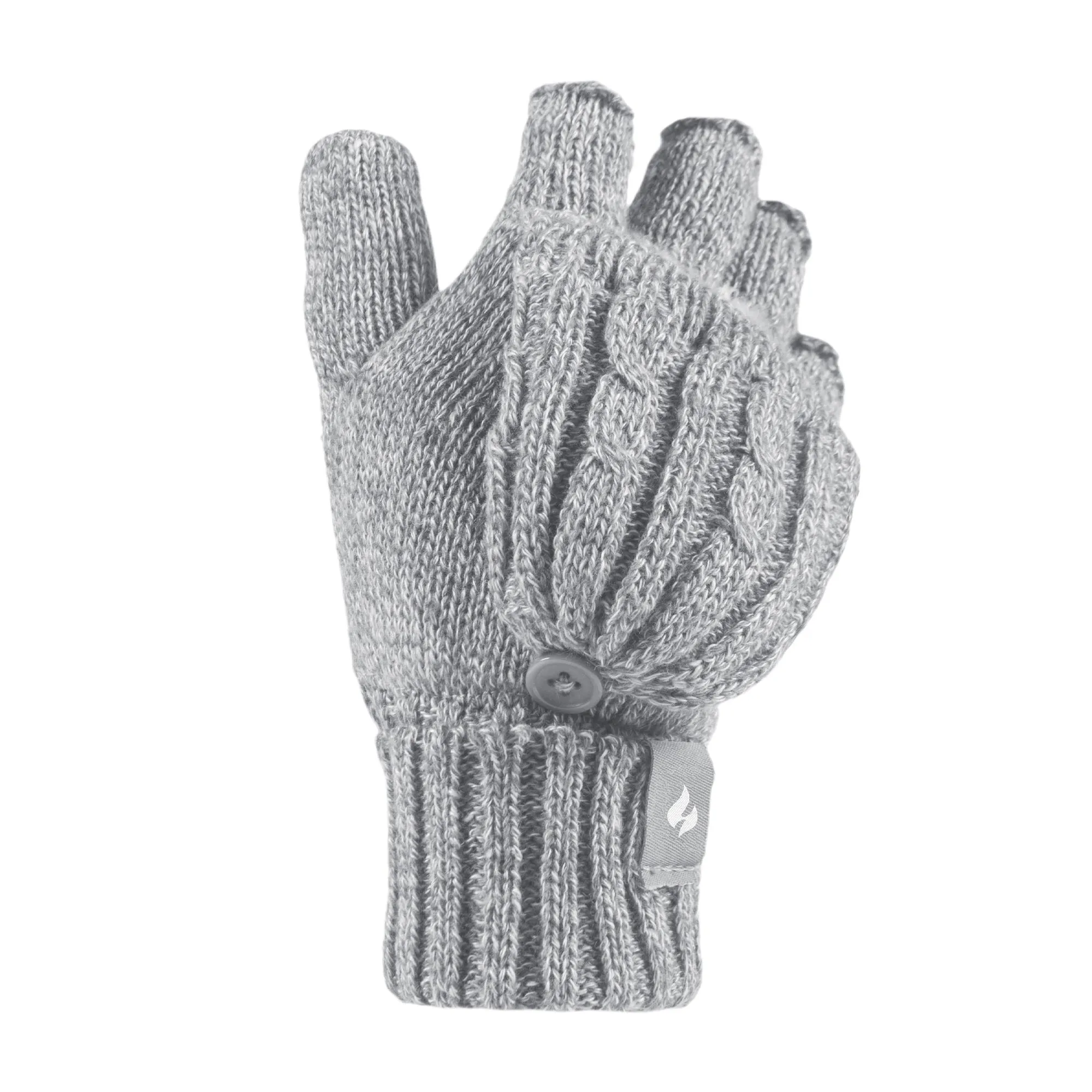 Ladies Thermal Converter Mittens - Light Grey