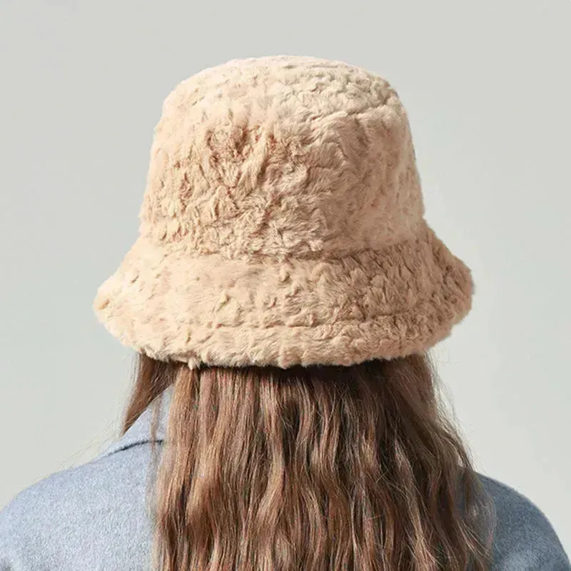 Lambswool Fisherman Sherpa Fleece Hat Winter Warm Fashionable Solid Color Hats For Women