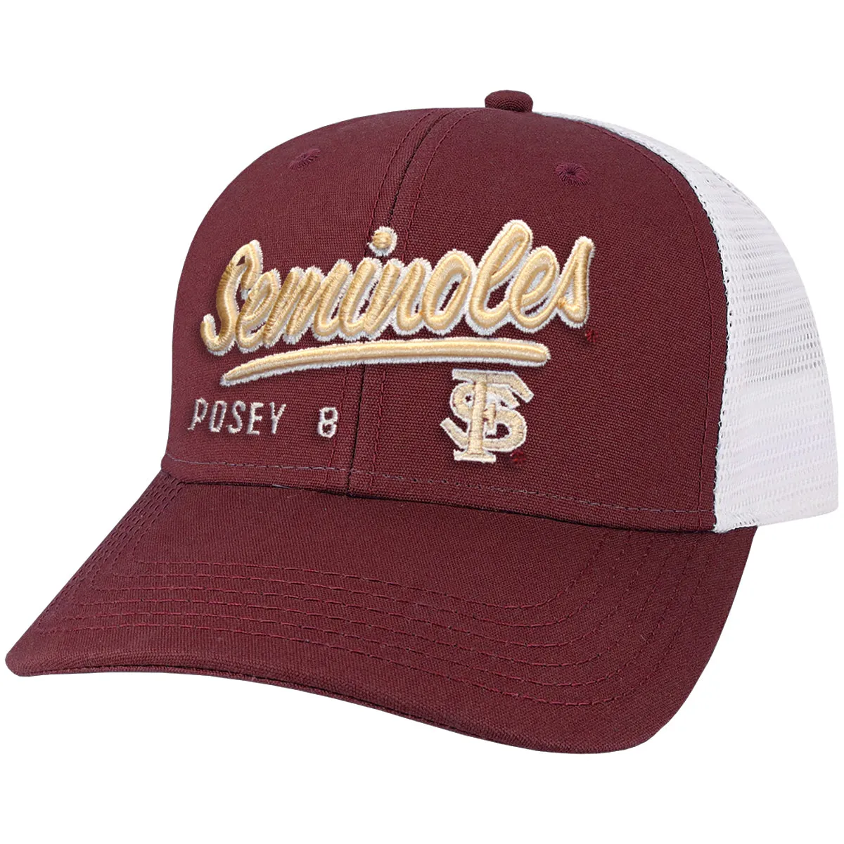 Legacy Seminoles FS Posey 8 Design Mid Profile Trucker Cap - Maroon/White