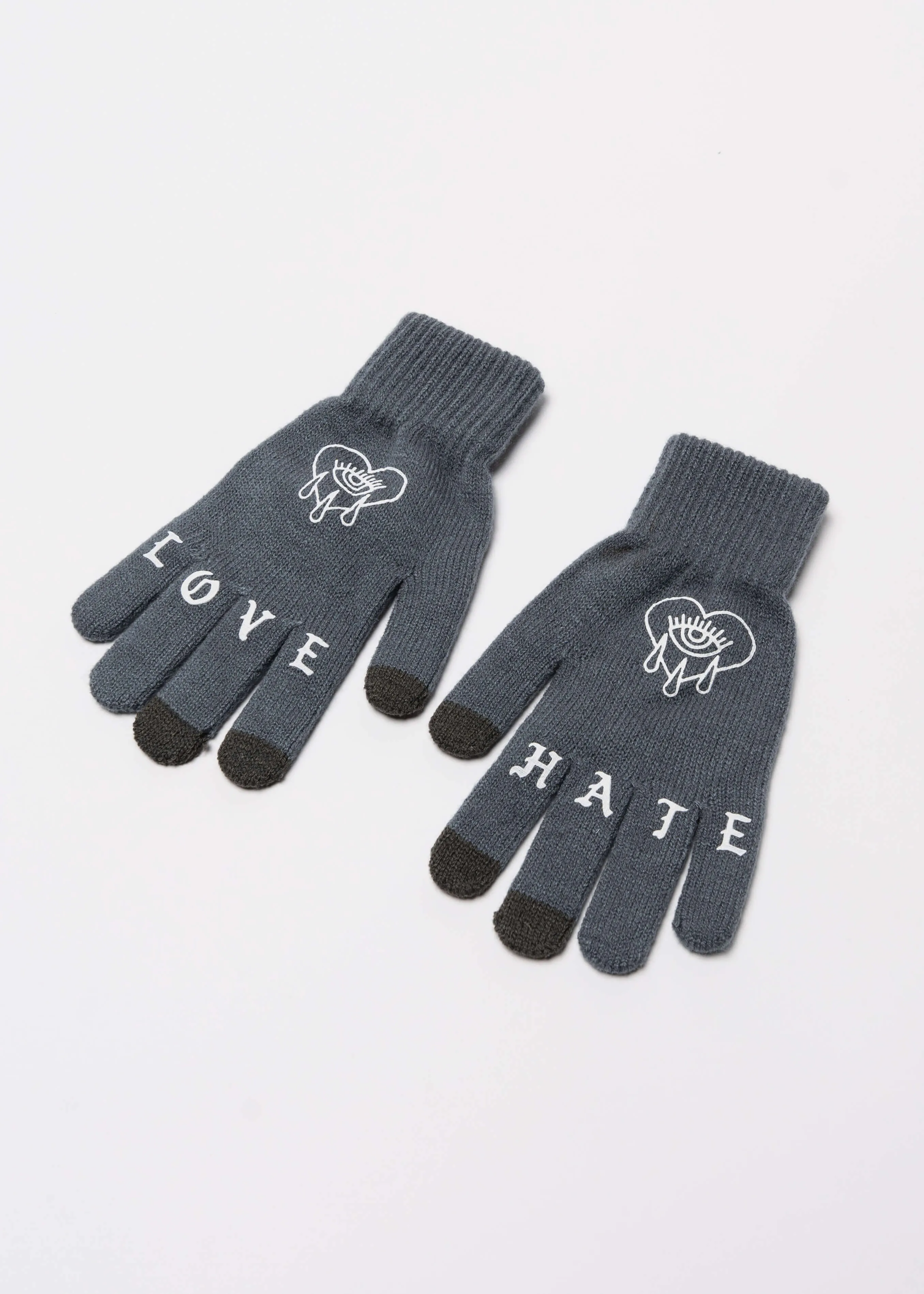 Love Hate Tattoo Gloves – Charcoal Grey