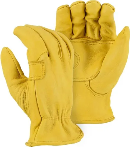 Majestic 1564 Elkskin Leather Double Palm Driving Gloves (Dozen)